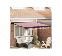 vidaXL Auvent Rétractable Rouge et Blanc 300 x 250 cm Tissu, Métal, Bâche de Jardin Moderne, auvent rectangulaire rétractable, Ombre Ajustable pour Maison ou Commerce