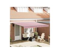Vidaxl Auvent Rétractable Automatique Rayé Rouge Et Blanc 400x300 Cm