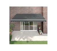 vidaXL Auvent rétractable automatique, tissu résistant aux UV, aluminium, anthracite 4,5x3 m