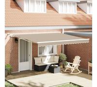 Auvent Rétractable Automatique Vidaxl Avec Led Beige 400x300 Cm, Tissu De Remplacement Pour Auvent Vidaxl Cadre 4x3 M Beige