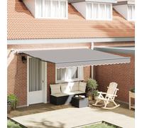 Auvent Rétractable Automatique Vidaxl Avec Led Gris Clair 400x300 Cm, Tissu De Remplacement Pour Auvent Vidaxl 4x3 M Gris Clair