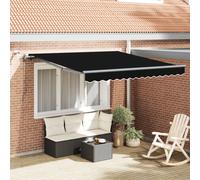 Auvent Rétractable Automatique Vidaxl Avec Led Noir 350x250 Cm, Tissu De Remplacement Pour Auvent Vidaxl Cadre 3.5x2.5 M Noir