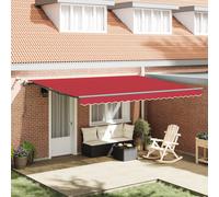 Auvent Rétractable Automatique Vidaxl Avec Led Rouge 450x350 Cm, Tissu De Remplacement Pour Auvent Vidaxl Pour Cadre 4,5x3,5 M Rouge