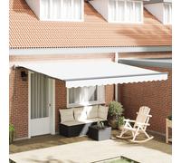 Auvent Rétractable Automatique Vidaxl Blanc 400x300 Cm, Tissu De Rechange Pour Auvent Vidaxl 4x3 M Blanc