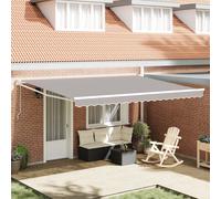 vidaXL Auvent rétractable Automatique Gris Clair 450x300 cm