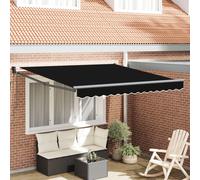 Auvent Rétractable Automatique Vidaxl Noir 350x250 Cm, Tissu De Remplacement Pour Auvent Vidaxl Pour Cadre De 3,5x2,5 M Noir