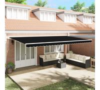 Auvent Rétractable Automatique Vidaxl Noir 600x300 Cm, Tissu De Remplacement Pour Auvent Vidaxl De 6x3 M Noir