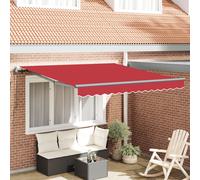 Auvent Rétractable Automatique Vidaxl Rouge 350x250 Cm, Tissu De Remplacement Pour Auvent Vidaxl Pour Cadre 3.5x2.5 M Rouge