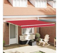 Auvent Rétractable Automatique Vidaxl Rouge 400x300 Cm, Tissu De Rechange Pour Auvent Vidaxl 4x3 M Rouge