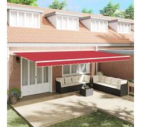 Auvent Rétractable Automatique Vidaxl Rouge 600x300 Cm, Tissu De Remplacement Pour Auvent Vidaxl 6x3 M Rouge