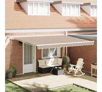 Auvent Rétractable avec des lumières à LED Polyester et métal Parasol vidaXL vid
