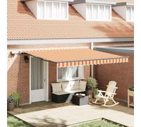 Auvent Rétractable avec des lumières à LED tissu Parasol Patio jardin vidaXL vid