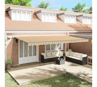 Auvent Rétractable avec des lumières à LED tissu Parasol Patio jardin vidaXL vid