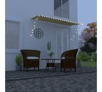 Auvent Rétractable Avec Led 300x150 Cm Jaune Et Blanc Jaune