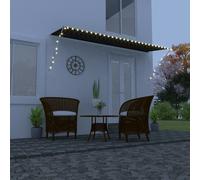 Auvent Rétractable avec LED 400x150 cm Anthracite Store Balcon Terrasse vidaXL