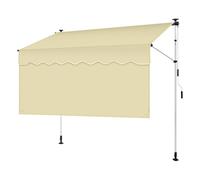 Auvent rétractable avec manivelle, auvent réglable sur pied de 1 x 1,2 m à 4 x 1,2 m, pare-soleil télescopique pour terrasse, balcon, café, abri d'extérieur