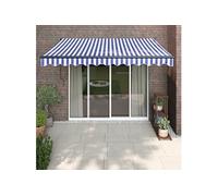 Vidaxl Auvent Rétractable Bleu Et Blanc 3,5x2,5 M Tissu Et Aluminium