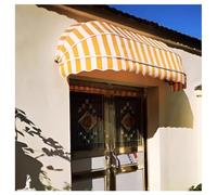 Auvent rétractable courbé - Imperméable et résistant aux UV - Installation facile - Pare-soleil d'extérieur pour fenêtre, terrasse et balcon - Jaune - 100 x 60 x 60 cm