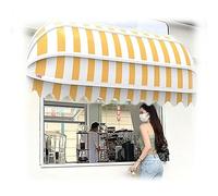 Auvent rétractable courbé pour terrasse, balcon, utilisation en extérieur, résistant aux intempéries, protection élégante, pour terrasse, balcon, blanc jaune, 135 x 80 x 80 cm