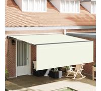 Auvent rétractable crème Polyester et Aluminium 400 × 300 cm pour Patio extérieur, Store motorisé avec télécommande, Protection Solaire Durable, idéal pour terrasses et entrées de Porte