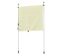 Auvent rétractable de 150 cm, store enrouleur d'extérieur à manivelle, pare-soleil vertical résistant aux UV, hauteur réglable pour porche et terrasse (beige)