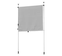 Auvent rétractable de 200 cm, store d'extérieur résistant aux UV avec manivelle manuelle, pare-soleil vertical à hauteur réglable pour porche et terrasse (gris clair)