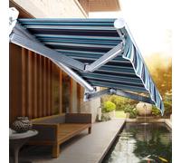 Auvent rétractable de Patio, auvent en Toile, Couverture d'abri Pare-Soleil, auvent de Porte d'entrée étanche for Porche(9.8x8.2FT)