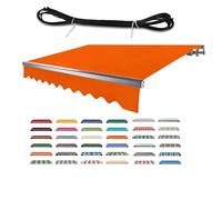 Auvent rétractable de rechange en polyester imperméable avec cantonnière - Pour balcon et jardin - 250 x 150 cm - Protection UV et housse