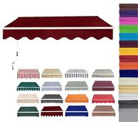 Auvent rétractable de rechange en tissu (cadre non inclus) imperméable pour terrasse, pergola, parasol en polyester durable, 4 x 2,4 m, solution d'ombrage de jardin
