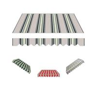 Auvent rétractable de rechange en tissu résistant aux intempéries pour terrasse et 4 x 1,5 m, kaki