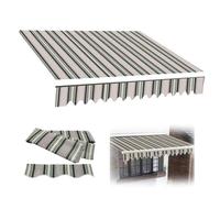 Auvent rétractable de rechange manuel pour terrasse extérieur 3,6 x 3 m (300 x 200 cm) en tissu sans cadre, parfait pour jardin et terrasse