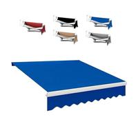 Auvent rétractable de rechange pour auvent de terrasse - 3,5 x 2,5 m et 4 x 3 m - Tissu imperméable - Protection UV - Bleu - 7 x 3 m