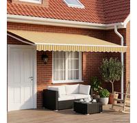 vidaXL Auvent rétractable électrique Jaune, Gris, Anthracite 3 x 2 m, Auvent électrique Moderne, Ombre extérieure avec télécommande, abri en Aluminium, Protection Solaire écolo