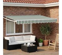 Vidaxl Auvent Rétractable Électrique Vert Et Blanc 3 X 2,5 M
