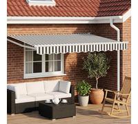 vidaXL Auvent rétractable électrique Anthracite et blanc 4 × 3 m, Store Électrique Moderne, Canopy de Jardin à Télécommande, Solutions d'Ombre Extérieures, Protection Solaire de Patio Rétractable, Éco