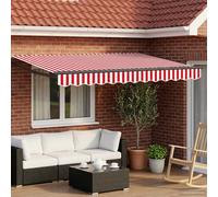 Vidaxl Auvent Rétractable Électrique Avec Rouge Et Blanc 3 X 2,5 M