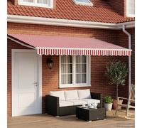 Vidaxl Auvent Rétractable Électrique Rouge Et Blanc 3 X 2,5 M