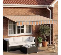 Auvent rétractable électrique 3,5 x 2,5 m avec télécommande, polyester PU, cadre en acier-aluminium, semi-cassette