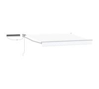 Auvent Rétractable Électrique Blanc 3 x 2,5 m Aluminium | Télécommande,panneaux solaires,manivelle incluse,tissu polyester,structure aluminium,patios,jardins,piscines