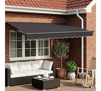 vidaXL Auvent rétractable électrique Anthracite 3 x 2,5 m, Store automatique, auvent électrique moderne, solution de protection solaire rétractable, couverture de patio en aluminium, abri extérieur, é