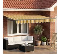 vidaXL Auvent rétractable électrique Jaune et Gris 3 x 2,5 m, Store automatique, auvent électrique moderne, solution de protection solaire rétractable, couverture de patio en aluminium, abri extérieur