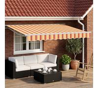 vidaXL Auvent rétractable électrique de jardin Jaune et Orange 3 x 2,5 m