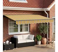 vidaXL Auvent rétractable électrique Jaune et Gris 3 x 2,5 m, Jardin et terrasse, Store électrique Moderne, Store rétractable pour Ombre extérieure avec réglage Facile