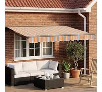 vidaXL Auvent rétractable électrique Bleu et Orange 3,5 x 2,5 m, Store électrique rétractable Moderne, réglable, pour Ombre fiable en extérieur sur terrasses