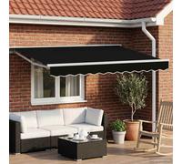 vidaXL Auvent rétractable électrique Noir 3,5 x 2,5 m, Store électrique rétractable Moderne, réglable, pour Ombre fiable en extérieur sur terrasses