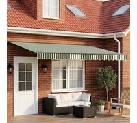 vidaXL – Auvent rétractable électrique 4,5×3 m Vert/Blanc/Anthracite – Résistant aux intempéries
