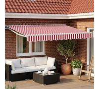 vidaXL Auvent rétractable électrique Rouge et Blanc 3 x 2,5 m