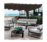 Auvent rétractable en forme de U - Auvent d'extérieur imperméable pour pergola, 2,4 m x 4,3 m, design coulissant pour une protection solaire instantanée.