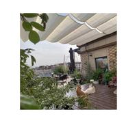 Auvent rétractable en forme de U - Voile d'ombrage réglable pour pergola extérieur, balcon et terrasse - Auvent ondulé de 2,4 m pour protection de terrasse