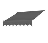 Auvent rétractable en polyester imperméable pour porte et fenêtre - Abri d'extérieur - 2,4 x 2 m et 3,5 x 3 m (gris, 3,5 x 3 m)